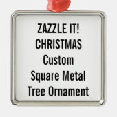 Aangepaste Premium Square kerstboomversiering Metalen Ornament (Voorkant)