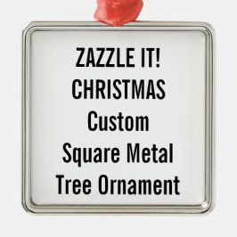 Aangepaste Premium Square kerstboomversiering Metalen Ornament