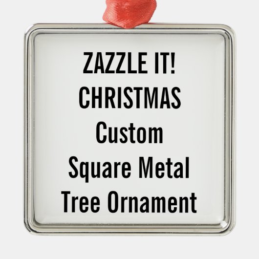 Aangepaste Premium Square kerstboomversiering Metalen Ornament (Voorkant)