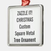 Aangepaste Premium Square kerstboomversiering Metalen Ornament (Links)
