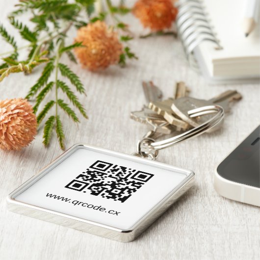 Aangepaste Premium Square Sleutelhanger (groot) (Zijkant)