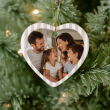 Aangepaste Preppy Gestreepte Familie Foto Hartvorm