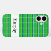 Aangepaste Preppy Groen Geruite iPhone Hoes (Achterkant (horizontaal))