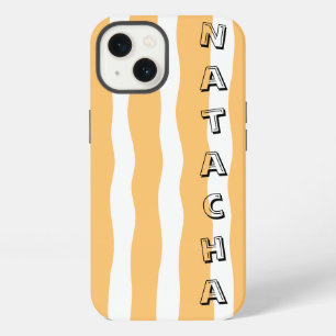 Aangepaste preppy kleurrijke golvende strepen sina iPhone 13 hoesje