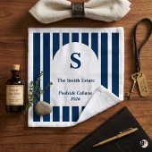 Aangepaste Preppy Navy Gestreepte Monogram Zwembad Bad Handdoek