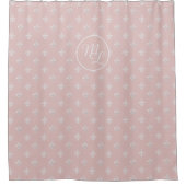 Aangepaste Preppy roze Fleur de Lis Douchegordijn (Voorkant)