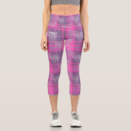 Aangepaste preppy roze paarse paard tartan