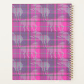 Aangepaste preppy roze paarse paardentartan planner (Achterkant)