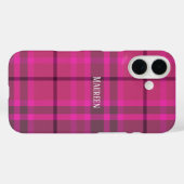 Aangepaste preppy roze & paarse plaid tartan Case-Mate iPhone case (Achterkant (horizontaal))
