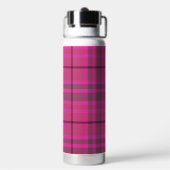 Aangepaste preppy roze & paarse plaid tartan waterfles (Achterkant)