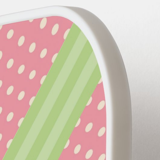 Aangepaste preppy roze Pickleball Paddle (Links Detail)