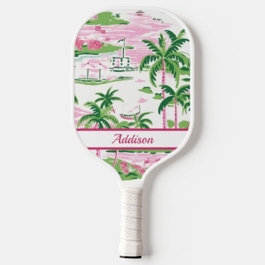 Aangepaste preppy roze Pickleball Paddle (Achterkant)