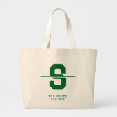 Aangepaste Preppy Varsity Gespleten Monogram & Naa Grote Tote Bag (Voorkant)