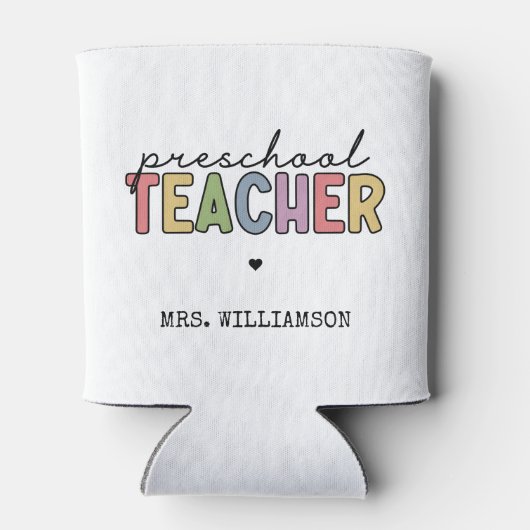 Aangepaste preschoolleraar persoonlijke cadeaus blikjeskoeler (Achterkant)