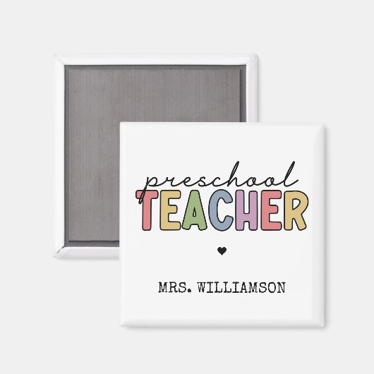 Aangepaste preschoolleraar persoonlijke cadeaus magneet (Voorkant / Achterkant)