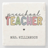 Aangepaste preschoolleraar persoonlijke cadeaus stenen onderzetter (Voorkant)