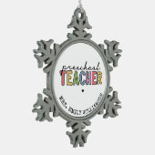Aangepaste preschoolleraar persoonlijke cadeaus tin sneeuwvlok ornament (Links)