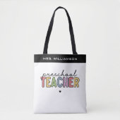 Aangepaste preschoolleraar persoonlijke cadeaus tote bag (Voorkant)