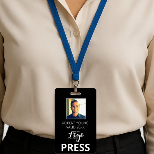 Aangepaste PRESS - Fotopas- Naam ID ID Badge