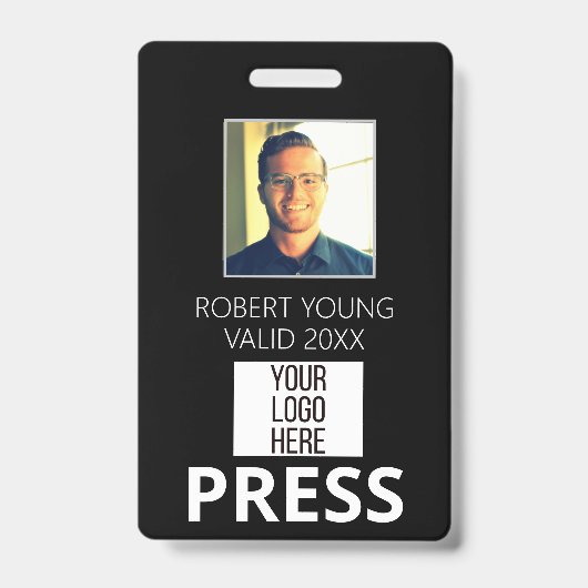 Aangepaste PRESS - Fotopas- Naam ID ID Badge (Voorzijde)