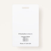 Aangepaste Press ID-badge met foto- en QR-code Badge (Achterkant)