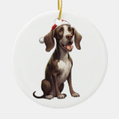 Aangepaste pret Duitse staande pointer Kerstmis Keramisch Ornament (Voorkant)