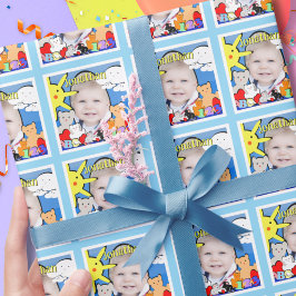 Aangepaste pret leuke dieren verjaardag cadeaupapier