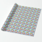 Aangepaste pret leuke dieren verjaardag cadeaupapier (Uitgerold)