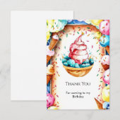 Aangepaste pret roomijs verjaardag bedankkaart (Voorkant / Achterkant)