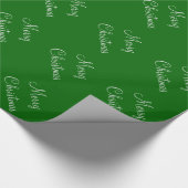 Aangepaste pretkerstBilliardgroene achtergrond Cadeaupapier (Hoek)
