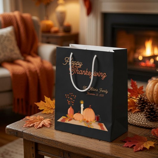 Aangepaste Prettig Thanksgiving Medium Cadeauzakje