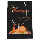 Aangepaste Prettig Thanksgiving Medium Cadeauzakje (Voorkant)
