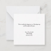 Aangepaste Prettig Thanksgiving Notitiekaartje (Achterkant)