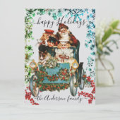 Aangepaste Prettige Feestdagen Chic Rustiek Vintag Kaart (Staand voorkant)