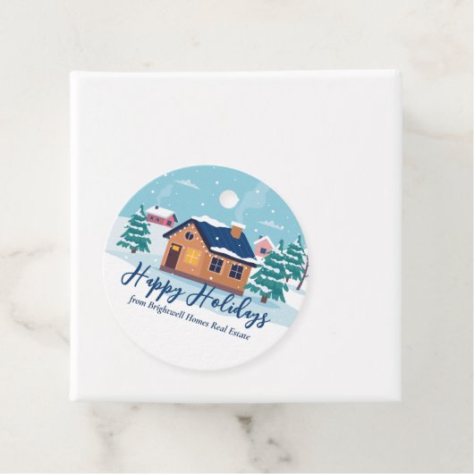 Aangepaste Prettige feestdagen Estate Company Part Bedankjes Labels (In situ)