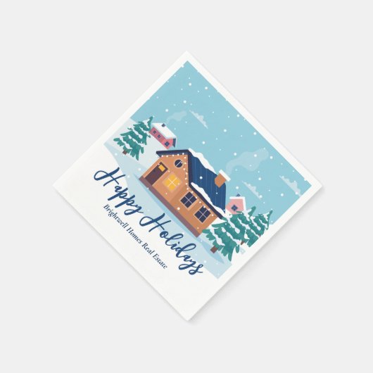 Aangepaste Prettige feestdagen Estate Company Part Servet (Hoek)