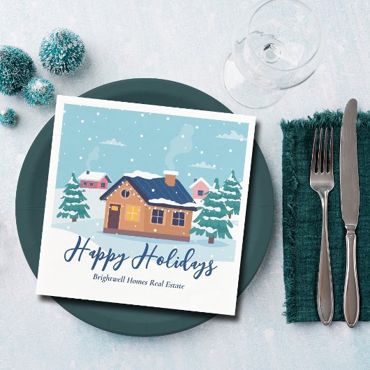 Aangepaste Prettige feestdagen Estate Company Part Servet