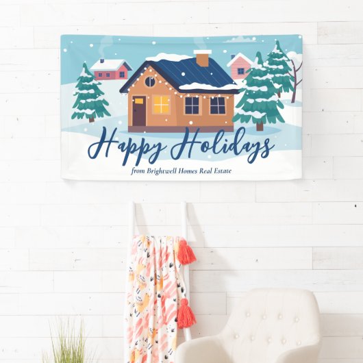 Aangepaste Prettige feestdagen Estate Company Part Spandoek (Insitu)