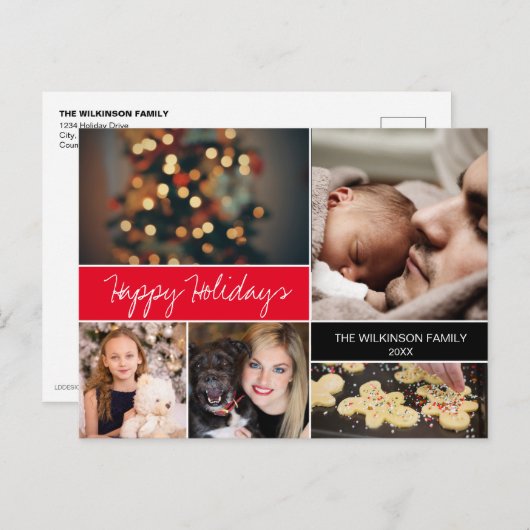 Aangepaste Prettige feestdagen foto's Rode Kerstmi (Voorkant / Achterkant)