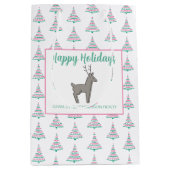 Aangepaste prettige feestdagen kerstboom medium cadeauzakje (Voorkant)