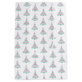 Aangepaste prettige feestdagen kerstboom medium cadeauzakje (Achterkant)