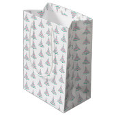 Aangepaste prettige feestdagen kerstboom medium cadeauzakje (Achterkant Gekanteld)