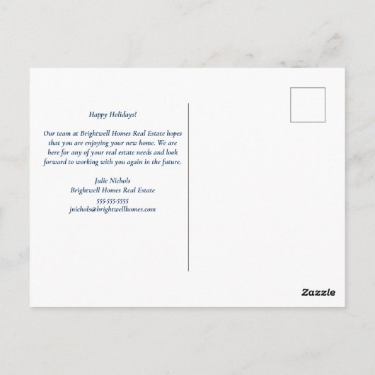 Aangepaste Prettige feestdagen Vakantie van het Re Briefkaart (Achterkant)