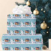 Aangepaste Prettige feestdagen Vakantie van het Re Cadeaupapier