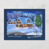 Aangepaste Prettige feestdagen Winter Wonderland W Briefkaart (Voorkant)