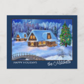 Aangepaste Prettige feestdagen Winter Wonderland W Briefkaart (Voorkant)