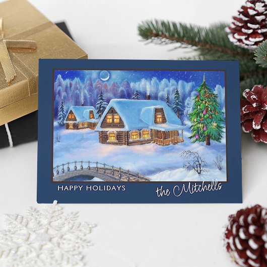 Aangepaste Prettige feestdagen Winter Wonderland W Briefkaart