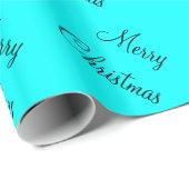 Aangepaste prettige kerstcyaan lichtblauwe achterg cadeaupapier (Rol Hoek)