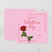 Aangepaste prettige Valentijnsdag Roze Vierkant Feestdagenkaart (Voorkant / Achterkant)