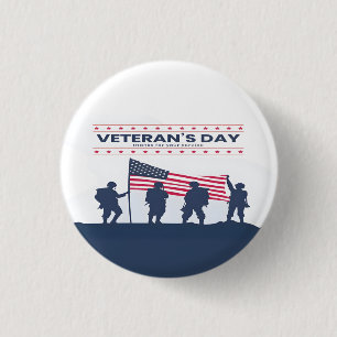 Aangepaste Prettige Veteranendag! Dank U Kaarten 2 Ronde Button 3,2 Cm